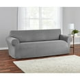 thumbnail image 3 of Mainstays Stretch-to-Fit Fabric Sofa Slipcover, 1-Piece, Charcoal Gray, 3 of 10