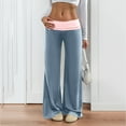 thumbnail image 2 of LWavelet Soft Fabric High Waist Flared Pants Women Daily Casual Wear Royal Blue L, 2 of 6