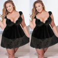 thumbnail image 2 of Plus Size Women Sexy Nightdress Lingerie Babydoll Sleepwear Lace Dress, 2 of 4