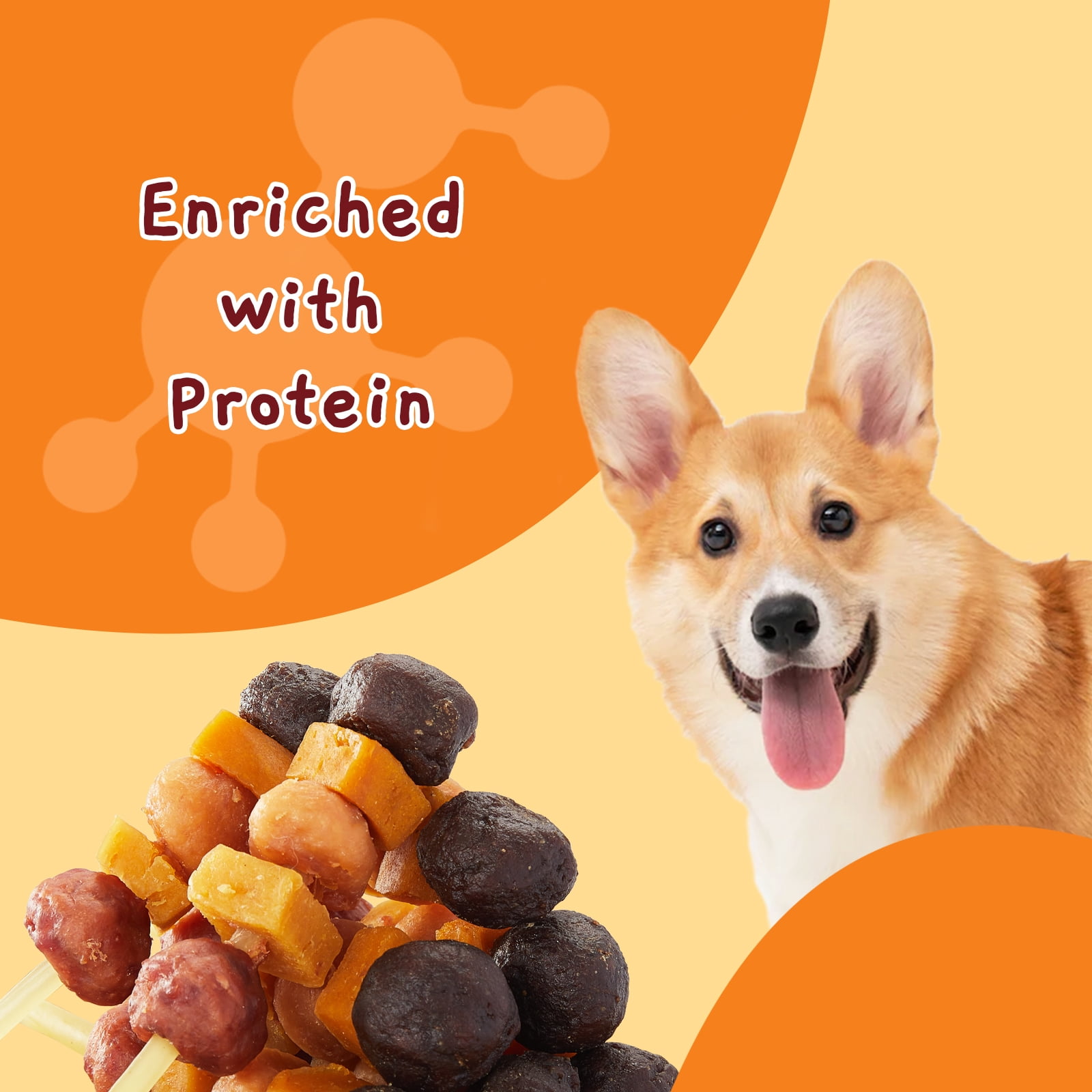 (5 pack) Jungle Calling Dog Treats, Cod Sticks, Sweet Potato, Pumpkin & Meat Kabobs for Dogs