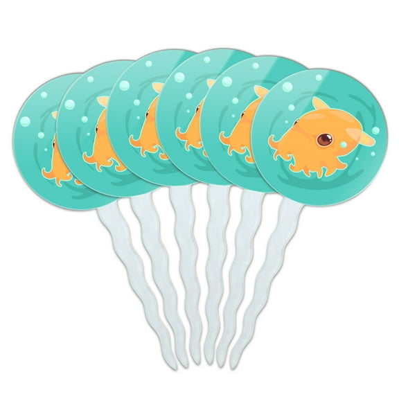 Cute Dumbo Octopus Cupcake Picks Toppers Decoration Set of 6