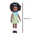 thumbnail image 2 of Muñeca Negra Para Niña, Pelo Rizado De 14,5 Pulgadas, Muñeca Negra Realista Y Suave Con Ropa Lavable, Conjunto De Vestido Y Diadema, Regalo Para Niñas seitruly FN007665-01, 2 of 6
