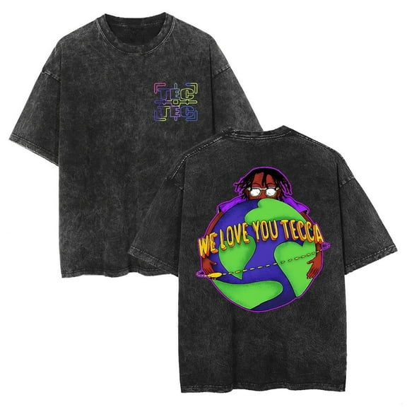 Lil Tecca T-shirts For Men And Women Denim Hip hop pure cotton short sleeved fashionable T-shirt for men and women's clothing top