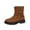 Brown, variant on Lovzfmll Ankle Boots for Women, Round Toe Boots Side Zipper Low Heel, Low Heel Buckle Chunky Boots Casual Brown Boots