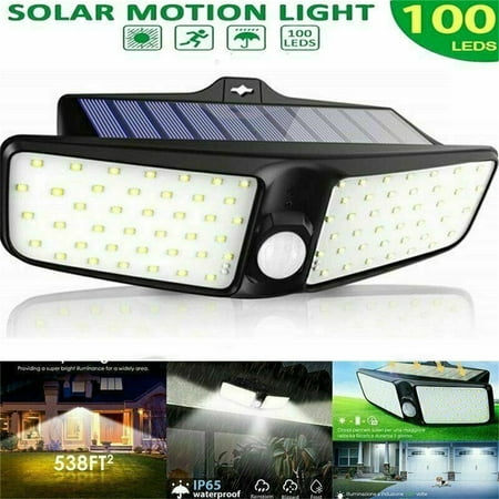 

Mulanimo 100LED Wall Lamp Super Bright Wide Range Outdoor Pir Motion Sensor Solar Lights for Garden Street Balcony Decor