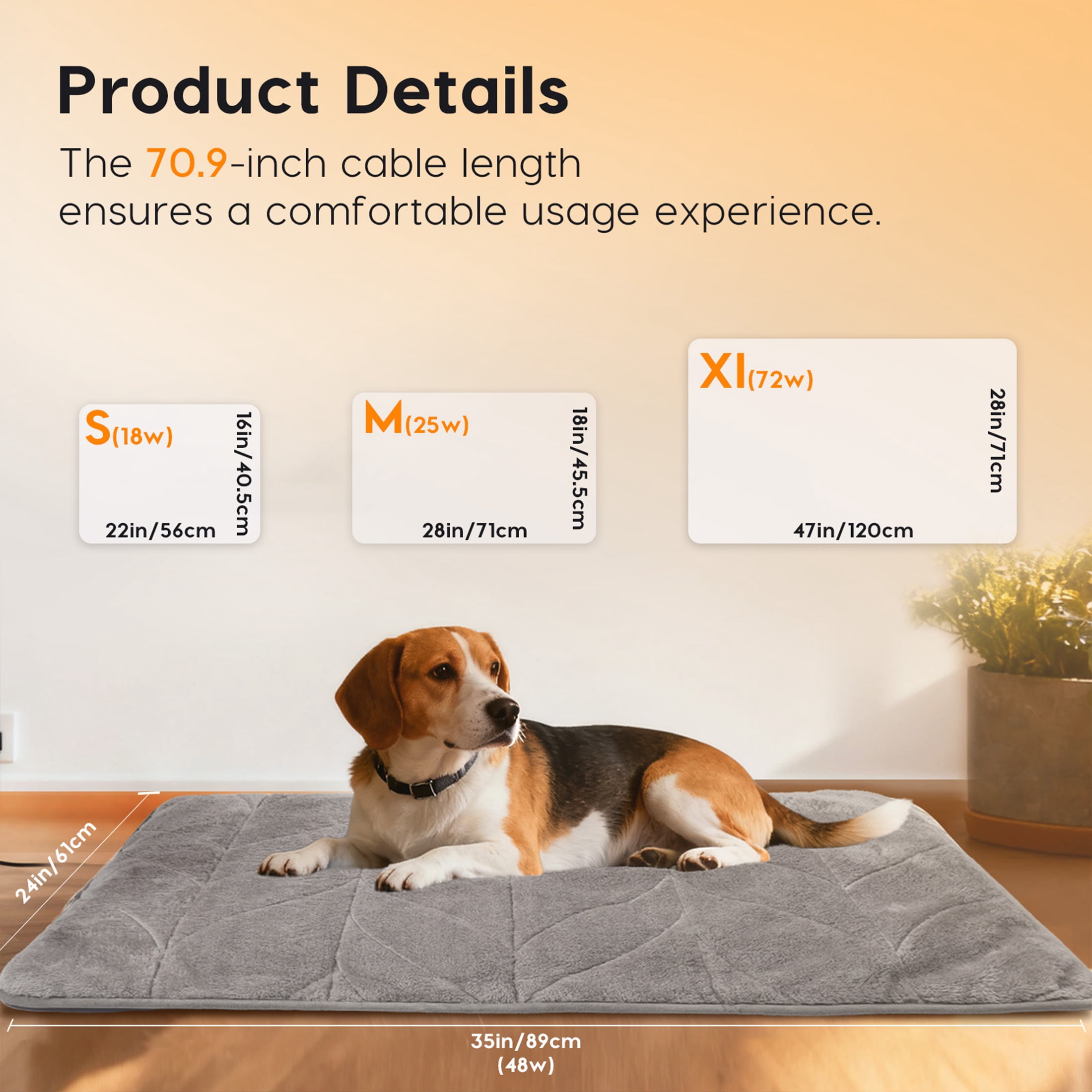 Pet Heating Pad, Heated Dog Bed with Timer, 22" x 16" Indoor Heating Mat for Pets Electric Heating Pads with 9 Temperature Modes For Dogs and Cats