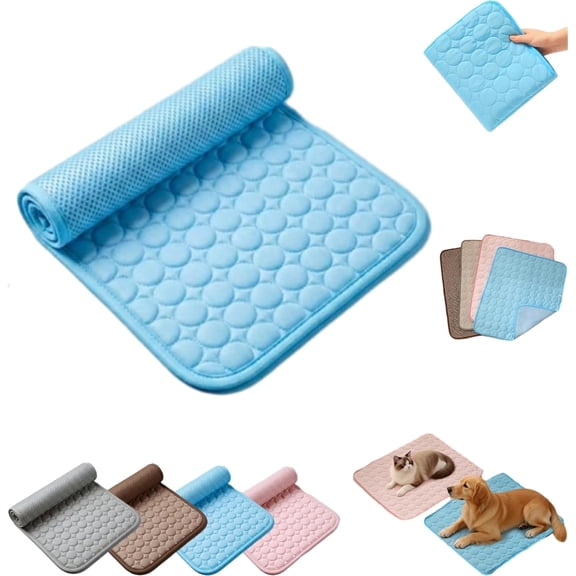 Cooling Mat, Self-Cooling Pet Mat, Washable Portable Coolings Pad for Dogs Cats, Ice Silk Self Cooling Foldables Mat