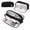 Black, variant on Large Capacity Pencil Case 3 Compartment Pouch Pen Bag Pink
