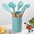 thumbnail image 3 of 1 Set 7 Pcs Household Cookware Set Cooking Utensils with A Barrel (Cyan), 3 of 8
