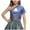 Blue-1, variant on (3-16y) Girls Solid Color Laser Sequins Shirt One-Shoulder Stretchy Performance Outfits Slash Short Sleeve Round Neck Cropped Tops Hot Pink-3 8 Years