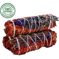 thumbnail image 2 of 3 Pack Floral Dragon's Blood Lavender White Sage Smudge Sticks | w/ Smudge Guide | Sticks with Flowers, 2 of 3