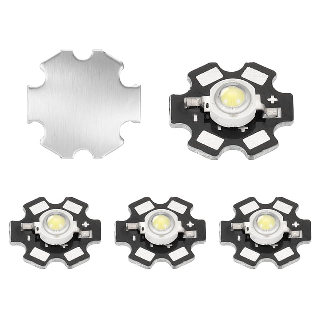 Uxcell Chip LED de alta potencia con placa de aluminio, base PCB tipo estrella, disipador de calor, reemplazo de chip LED, blanco frío 30000k 5