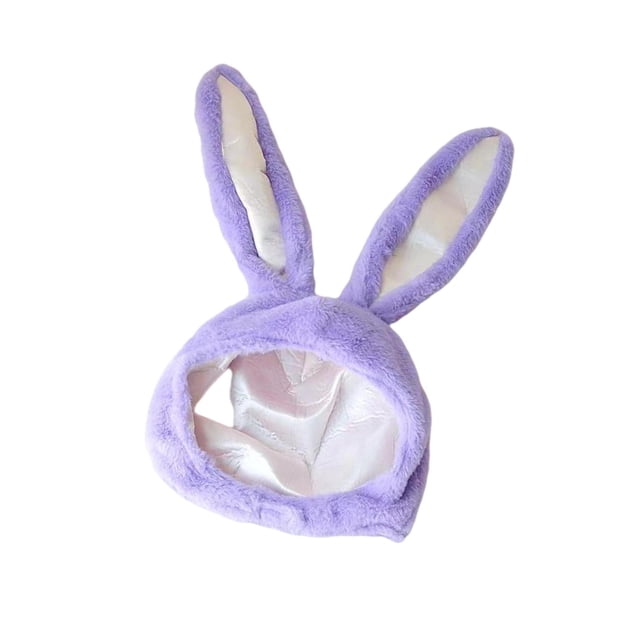 Matsuzay Gorro con capucha de orejas de conejo de algodón para selfies festivos 65x02 pulgadas Kits de decoración para fiestas Púrpura 21.65x11.02 pulgadas