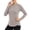 Gray, variant on Odbmxy Long Sleeve Women T Shirt Fall Quick Drying Slim Athletic Leisure Solid Color Crew Neck Gym Tops Women