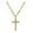 Gold, variant on STAOEDU 14k Gold Filled Solid Beveled Edge Embossed Cross Necklace for Men 14K Gold Filled Chain Pendant Necklace(24in )