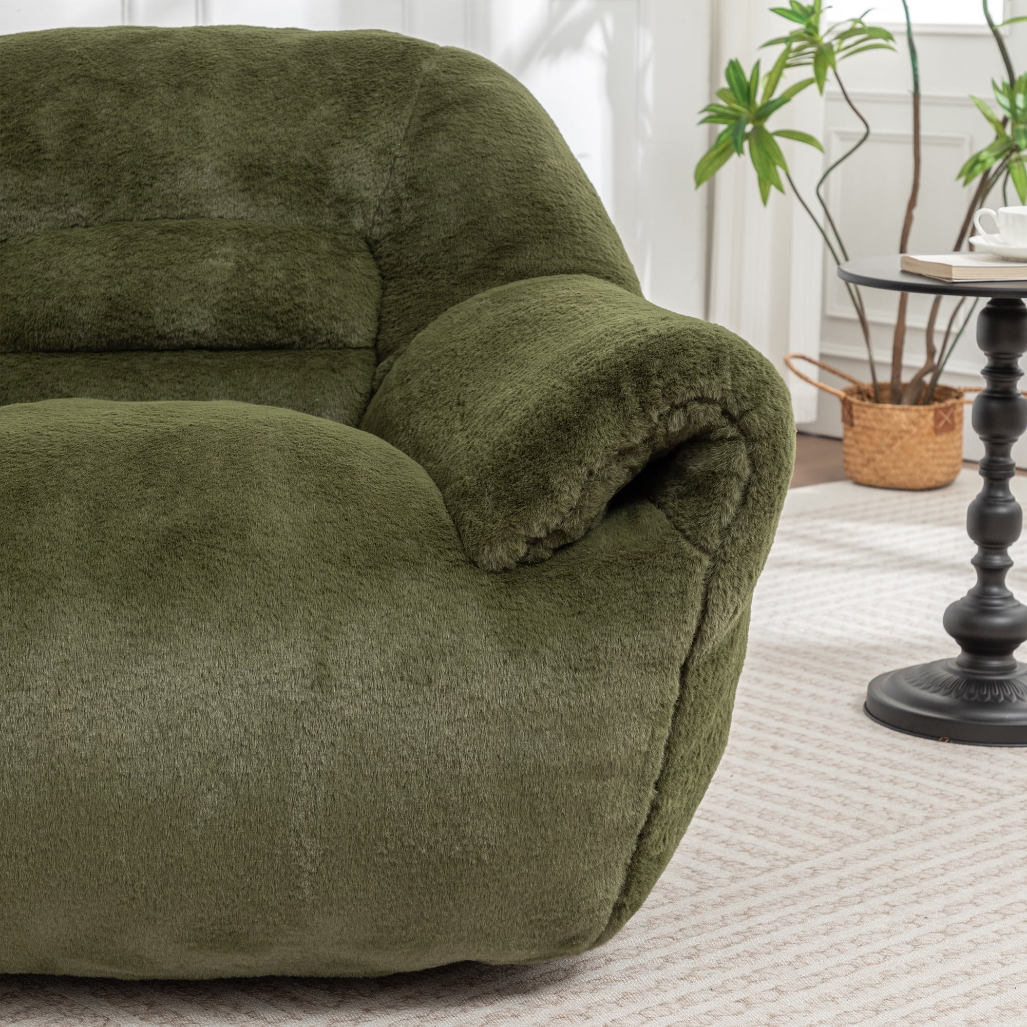 Jopath Bean Bag Chair, Comfy Bean Bag Sofa Faux Fur Bean Bag Chair For Adults And Kids, Stuffed Floor Sofa For Living Room, Bedroom, Apartment