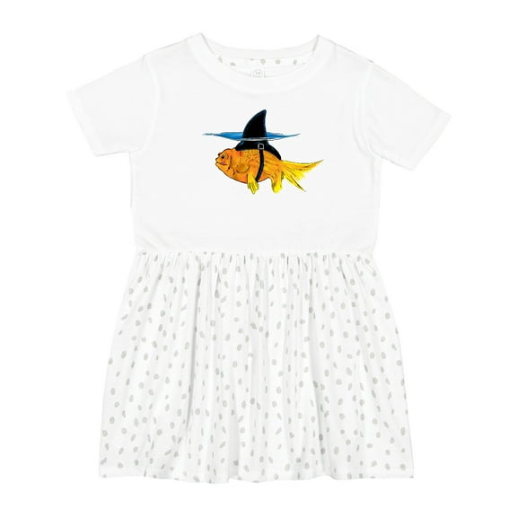 Inktastic Funny Goldfish with Shark Fin Girls Toddler Dress
