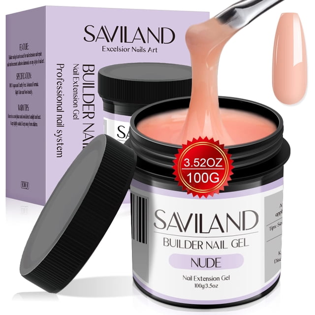 Gel Builder Nail Gel SAVILAND U V, 100 g, color nude, gel duro para uñas