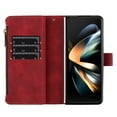 thumbnail image 6 of for Samsung Galaxy Z Fold 3 Wallet Case with Zipper Pocket and Credit Card Slots, Cash Holder, Premium PU Leather Magnetic Clasp Full Body Protection Cover for Samsung Galaxy Z Fold 3, Red, 6 of 8