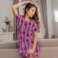 thumbnail image 3 of Lsque Tulips Flowers Pattern Nightgowns for Women Sleep Shirts Short Sleeve Nightshirt Pullover Nightdress Soft Sleepwear Relaxed Fit Nightdress, 3 of 6