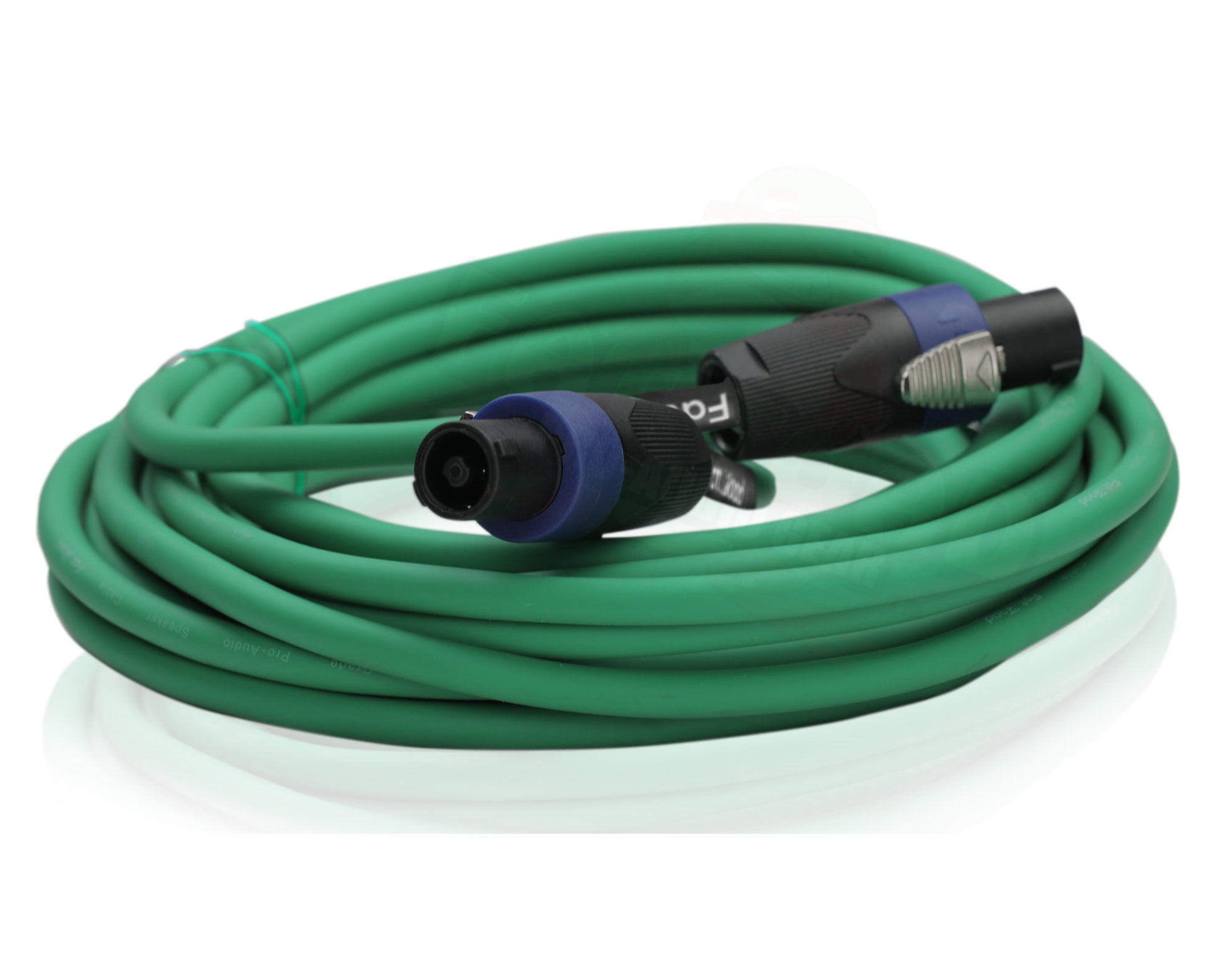 Speakon to Speakon Cables (2 Pack) by Fat Toad 25ft Professional DJ Pro Audio Green Speaker PA Cord with Twist Lock Connector 12 AWG Wire for Impeccable Studio Recording & Stage Performance Gear