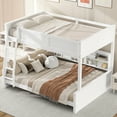 thumbnail image 2 of Euroco Full XL over Queen Bunk Bed with Functional Cabinet and USB Charging Station for Kids Teens, White, 2 of 13