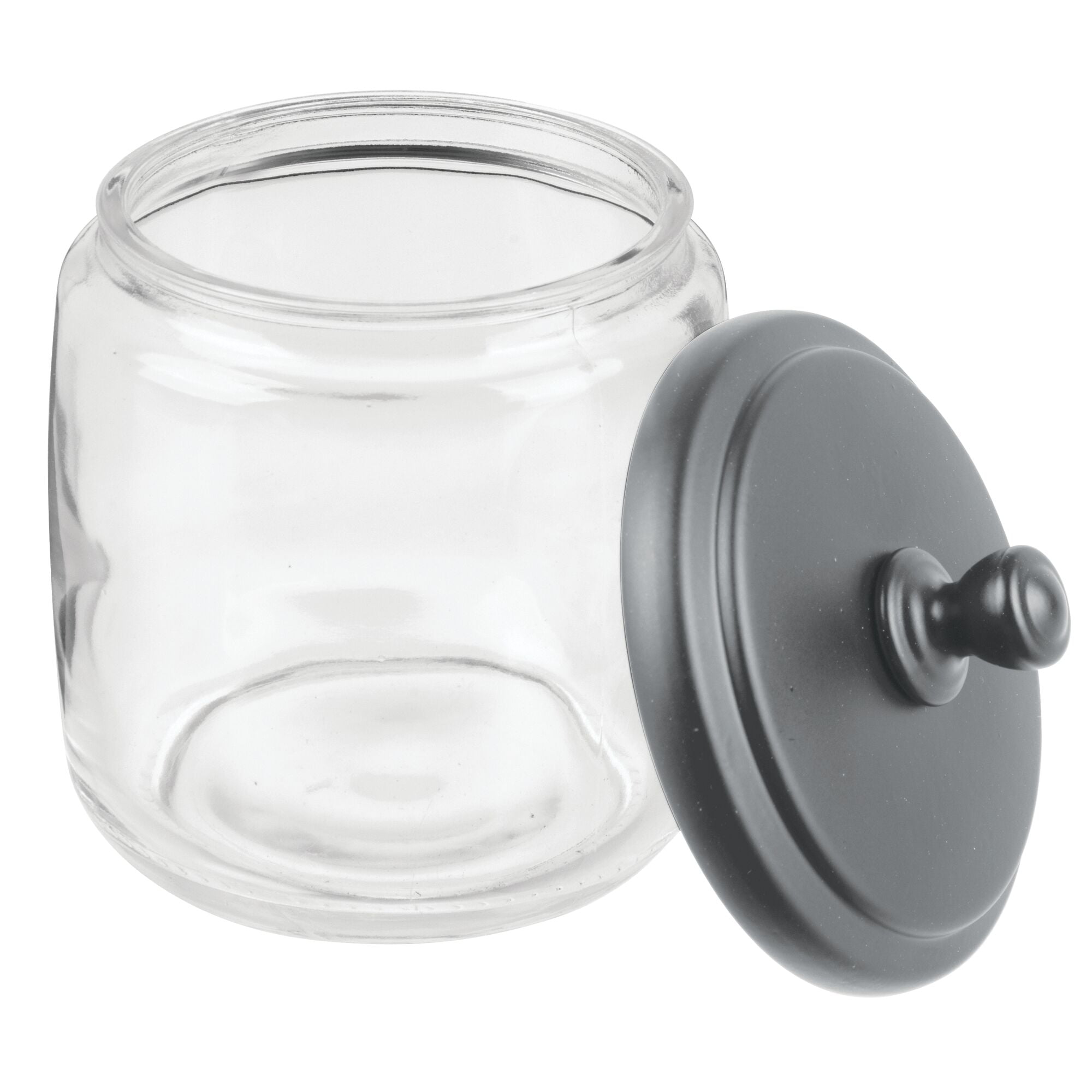 clear glass jar with metal cladding lid large - Ellementry
