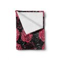 thumbnail image 2 of Floral Soft Flannel Fleece Throw Blanket, Ombre Style Flourishing Rose Blooms Valentines Anniversary Image, Cozy Plush for Indoor and Outdoor Use, 50" x 70", Charcoal Grey Magenta, by Ambesonne, 2 of 6