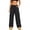 Black, variant on Womens Straight Leg Cargo Pants Elastic Waist Adjustable Drawstring Hem Utility Pants with Cargo Pockets Khaki L
