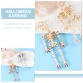 thumbnail image 3 of OUNONA 1Par Aretes Colgantes De Calavera Esqueleto Dorados Estilo Gótico Para Mujer, 3 of 8