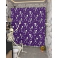 thumbnail image 5 of Halloween Skeleton Purple Shower Curtain Set ，Waterproof Fabric Shower Curtains Shower Curtains for Bathroom,Bathroom Decor 72"x84", 5 of 6