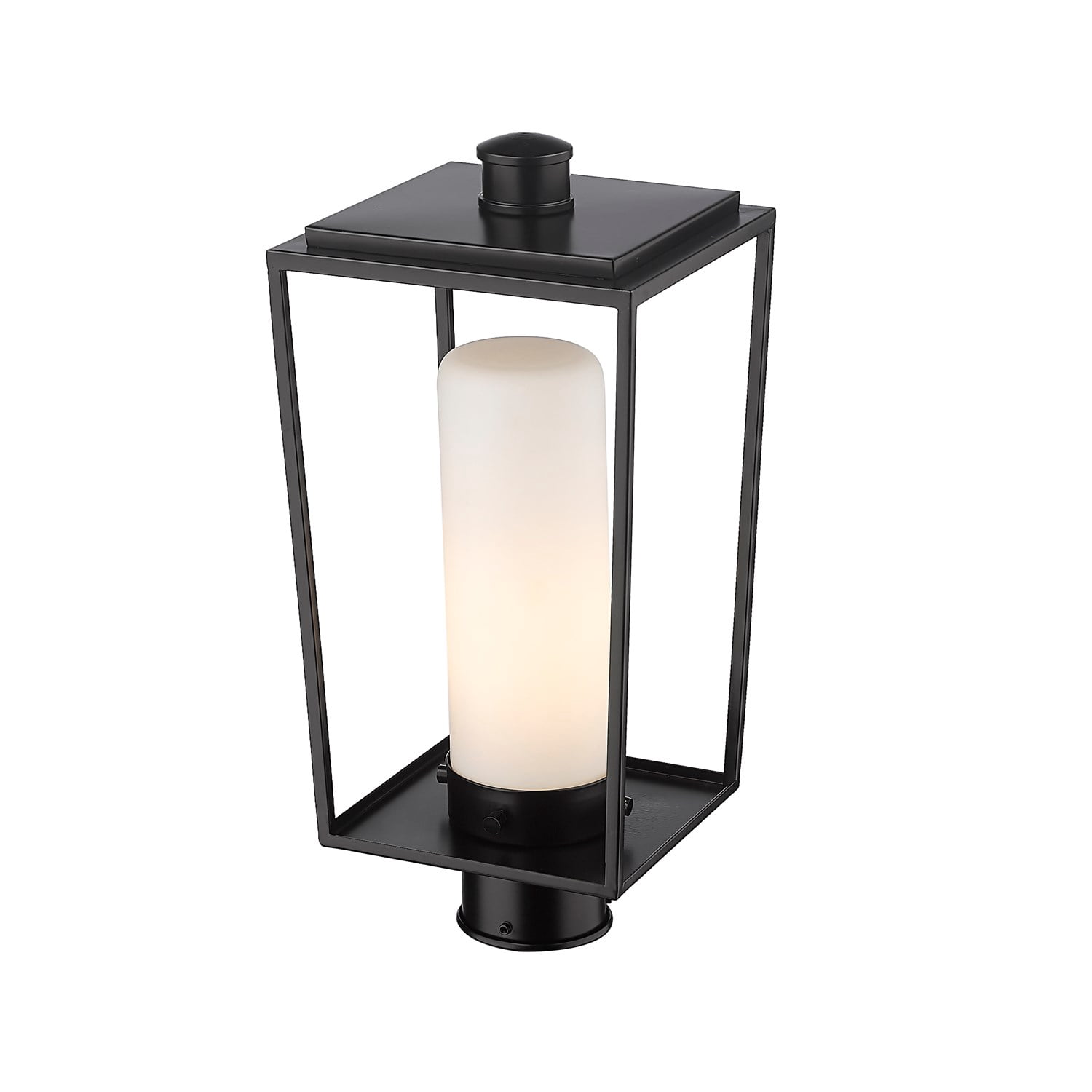 1 Light Outdoor Post Mount With Opal Glass In Modern Style-17.5 Inches Tall And 8 Inches Wide Z-Lite 595Phmr-Bk