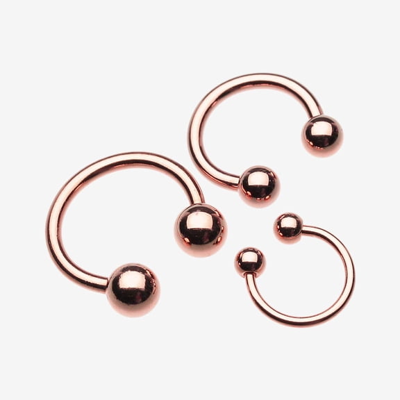 Rose Gold Plated Basic Horseshoe Circular Barbell