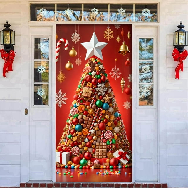 BotaniNest Rideau de Porte Festif Suspendu pour Intérieur Extérieur Entrée Célébration Saisonnière Fête Fenêtre Murale Bannière