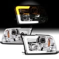 thumbnail image 6 of AKKON - Fits 2009-2010-2018 Dodge Ram 1500 2500 3500 Projector Chrome Headlights w/ [LED Tube] Yellow Turn Signal Pair, 6 of 7