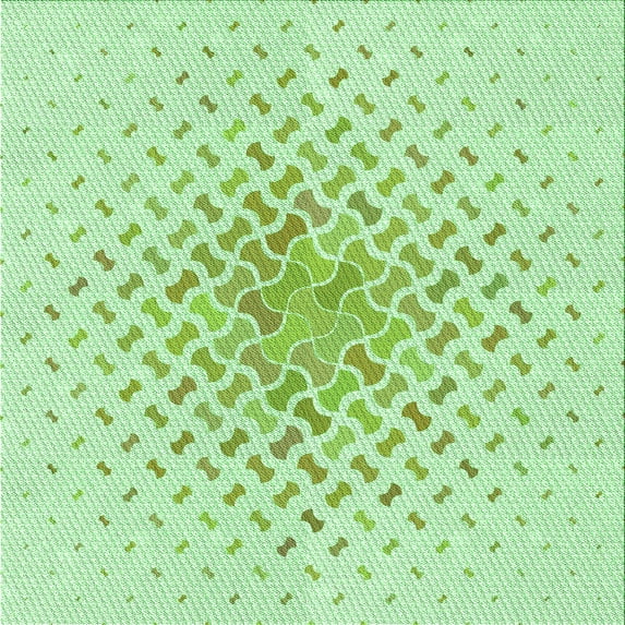 Ahgly Company Indoor Square Patterned Mint Green Area Rugs, 4' Square