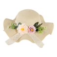 thumbnail image 2 of Sombrero de paja DIY con flores artificiales, transpirable, para uso doméstico, para niñas, vacaciones, manualidades, para exteriores, a moda, Estilo A, 2 of 9