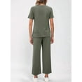 thumbnail image 4 of Conjunto Deportivo de Dos Piezas para Mujer, Informal, de Corta y Pantalón . Gris-Verde XL, 4 of 5