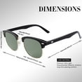 thumbnail image 3 of LINVO Semi-Rimless Classic Polarized UV400 Black Gold Frame Dark Green Sunglasses for Men Women Casual Driving, 3 of 7