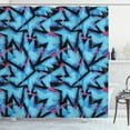 thumbnail image 1 of Ambesonne Grungy Shower Curtain, Trippy Neon, 69"Wx75"L, Sky Blue Black Pink, 1 of 3