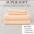 thumbnail image 3 of Jessy Home Bed Sheets Set 4 Piece Queen/Full Sheet Set Champagne Microfiber Fitted Sheet, Flat Sheet & 2 Pillowcases Bedding Set, 3 of 10