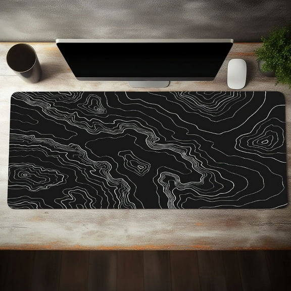 Office Mousepad, Large Cool Black Gaming Desk Mat Keyboard Pad Large Computer Table Surface For Accessories Non-slip Plus Mouse Pad