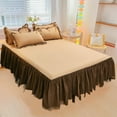 thumbnail image 5 of Btomtd Fitted Bed Sheets Queen Size King Size Non Slip Mattress Cover with Mesh Skirt and Dust Barrier for Home, 59.05'x78.74', Khaki, 5 of 6
