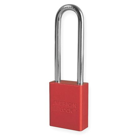 American Lock Red Padlock - AMERICAN LOCK A1107RED Lockout Padlock,KD,Red,1-7/8