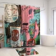 thumbnail image 2 of Graffiti Shower Curtain, Abstract Art and Skull Design, Colorful and Cool Bathroom Decor Novelty Shower Curtain, Water Repellent and Durable Fabric - 72 x 72 Inches - 12 Hooks Included, 2 of 6