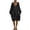 Black, variant on Women's Dolman Sleeve Kaftan Dress, Cotton Linen V Neck Oversized Mini Dresses, Loose Fit Batwing Summer Beach Vacation Shift Tunic Sundress with Pockets
