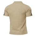 thumbnail image 3 of 250 Anniversary Usa Polo Shirts Men American Flag Print Short Sleeve V Neck Lapel Collar Tshirts Fourth Of July Patriotic Star Regular Fit Workwear T-Shirt, M, #01 Khaki, 3 of 4