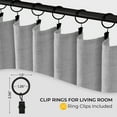 thumbnail image 4 of 100% Blackout Faux Linen Curtains for Livingroom Bedroom W50 X L84,2 Panels Set Thermal Insulated Curtains With Free 20 Ring Clips - Grey, 4 of 9