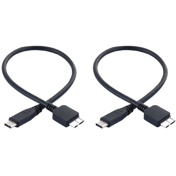 2X Cable de Disco Duro, USB 3.1 Tipo-C Macho Una USB 3.0 -B Cable de Datos Macho para Teléfono con Tableta