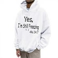 thumbnail image 2 of Tdoqot Young Mens Hoodies- Long Sleeve Casual Pullover Loose Fit Fashion Hooded Sweatshirt White Size M, 2 of 6
